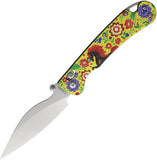 Daggerr Knives Pelican Slim Crossbar Lock Gorodets Yellow G10 Folding VG-10 Pocket Knife FM023SGRD