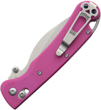 Daggerr Knives Pelican Slim Crossbar Lock Pink G10 Folding VG-10 Pocket Knife FM023SPKS