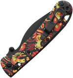 Daggerr Knives Pelican Slim Crossbar Lock Khokhloma G10 Folding VG-10 Pocket Knife FM023SXO