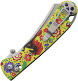 Daggerr Knives Begemot Slim Crossbar Lock Gorodets Yellow G10 Folding VG-10 Pocket Knife FM024SGRD
