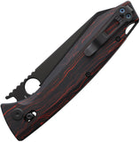 Daggerr Knives Alligator Crossbar Lock Black & Red G10 Folding MagnaCut Knife FM08DBK