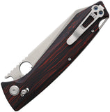 Daggerr Knives Alligator Crossbar Lock Black & Red G10 Folding Satin MagnaCut Knife FM08DST