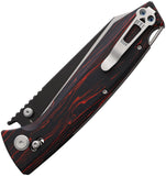 Daggerr Knives Alligator Crossbar Lock Black & Red G10 Folding Two-Tone MagnaCut Knife FM08TBW