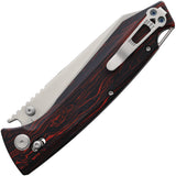 Daggerr Knives Alligator Crossbar Lock Black & Red G10 Folding Satin MagnaCut Knife FM08TST