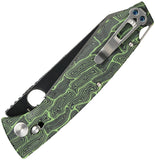 Daggerr Knives Alligator DH Crossbar Lock Green & Black G10 Folding MagnaCut Pocket Knife FM81DGRBW