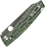 Daggerr Knives Alligator DH Crossbar Lock Green & Black G10 Folding MagnaCut Pocket Knife FM81DGRS