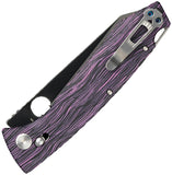 Daggerr Knives Alligator DH Crossbar Lock Purple & Black G10 Folding MagnaCut Pocket Knife FM81DPRBW