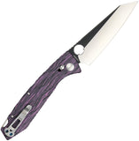 Daggerr Knives Alligator DH Crossbar Lock Purple & Black G10 Folding MagnaCut Pocket Knife FM81DPRBW