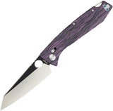 Daggerr Knives Alligator DH Crossbar Lock Purple & Black G10 Folding MagnaCut Pocket Knife FM81DPRBW