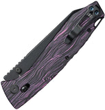 Daggerr Knives Alligator TS Crossbar Lock Purple & Black G10 Folding MagnaCut Pocket Knife FM81TPRBK