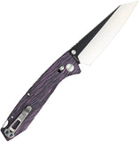 Daggerr Knives Alligator TS Crossbar Lock Purple & Black G10 Folding MagnaCut Pocket Knife FM81TPRBW