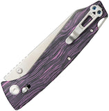 Daggerr Knives Alligator TS Crossbar Lock Purple & Black G10 Folding MagnaCut Pocket Knife FM81TPRS