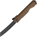 Daggerr Knives Higonokami Framelock Brown Steel Folding Black VG-10 Pocket Knife HGBRBW