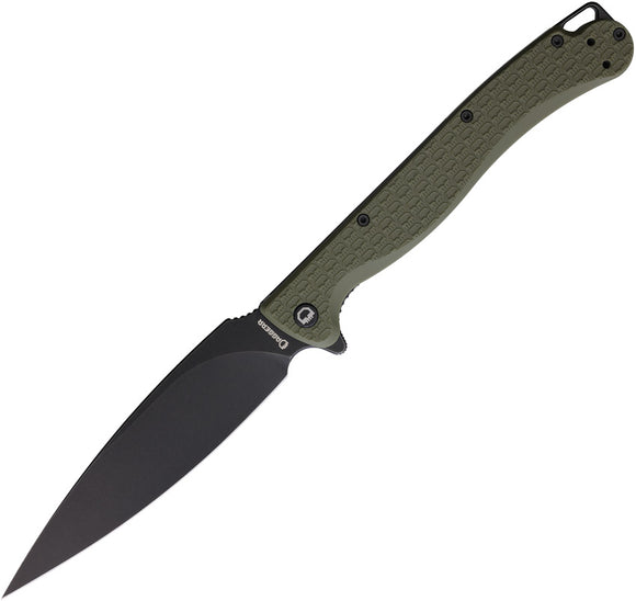 Daggerr Knives Pero Linerlock OD Green FRN Folding Black 8Cr14MoV Pocket Knife PRFOLBW