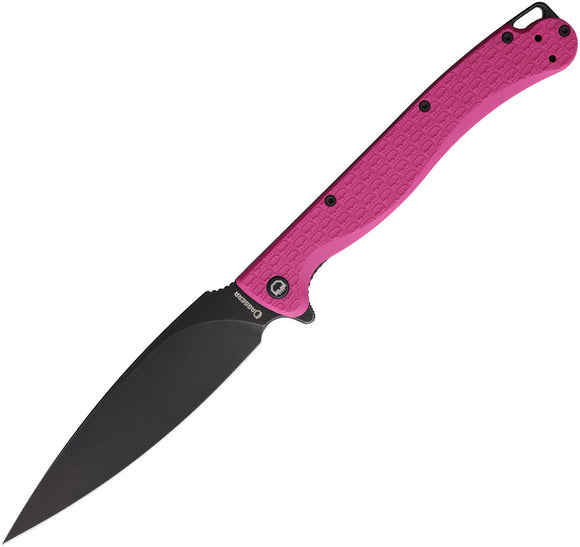 Daggerr Knives Pero Linerlock Pink FRN Folding Black 8Cr14MoV Pocket Knife PRFPKBW