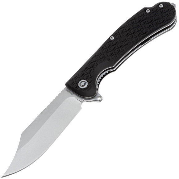 Daggerr Knives Powie Linerlock Black FRN Folding 8Cr14MoV Pocket Knife PWFBKSW