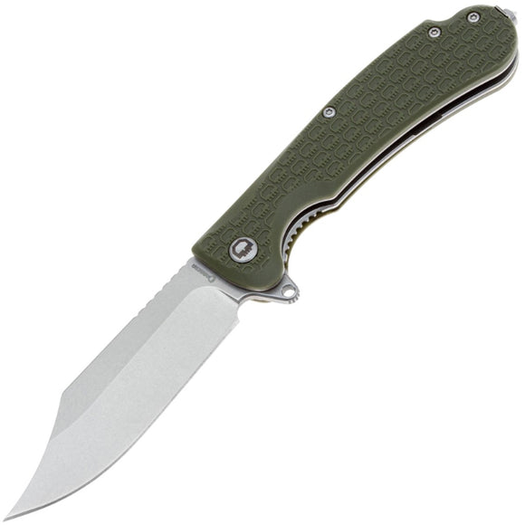 Daggerr Knives Powie Linerlock OD Green FRN Folding Stonewash 8Cr14MoV Pocket Knife PWFOLSW