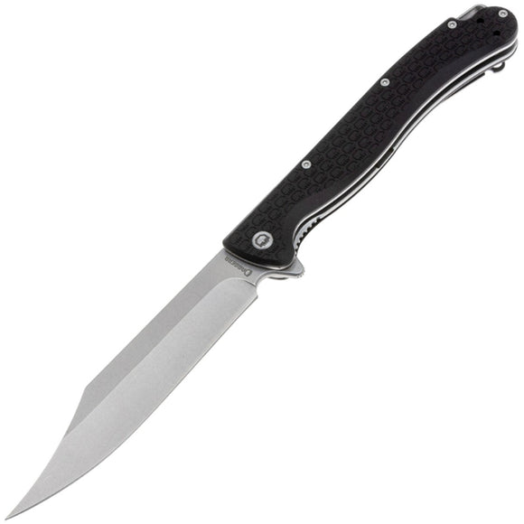 Daggerr Knives Toothpick Linerlock Black FRN Folding 8Cr14MoV Pocket Knife TPFBKSW