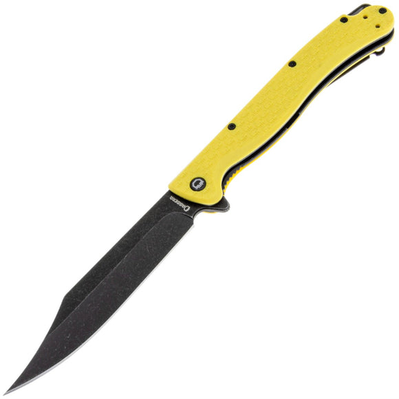 Daggerr Knives Toothpick Linerlock Yellow FRN Folding 8Cr14MoV Pocket Knife TPFYLBW