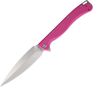 Daggerr Knives Vendetta Linerlock Pink FRN Folding 8Cr14MoV Pocket Knife VDFPKSW
