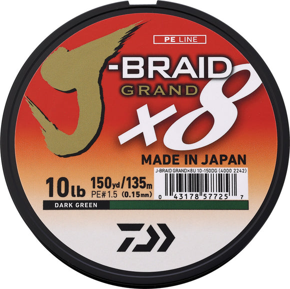 Daiwa J-Braid Grand Fishing Line 10/150 DG JBGD8U10D