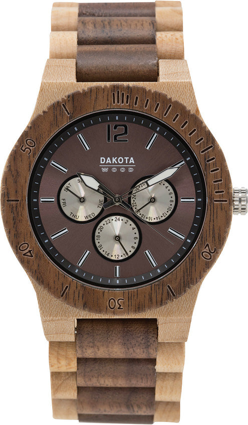 Dakota Walnut Bezel & Maple Wood Case Chronograph Watch Tan 2633