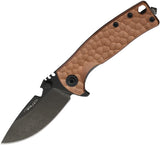 DPx Gear HEST F Framelock Hammered Copper Folding Black M390 Pocket Knife HSF074