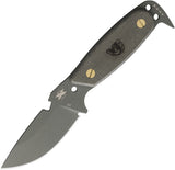 DPx Gear HEST Original Green Micarta Gray D2 Steel Fixed Blade Knife HSX202