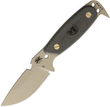 DPx Gear HEST Original Green Micarta Tan D2 Steel Fixed Blade Knife HSX203