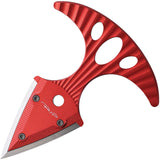 DPx Gear HIT Red Stonewashed Titanium Bohler M390 Steel Push Dagger w/ Sheath HTX049