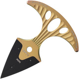 DPx Gear HIT Gold Stonewashed Titanium Bohler M390 Steel Push Dagger w/ Sheath HTX050
