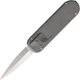 D Rocket Designs Automatic 007 Knife OTF Gray Fluted Titanium Bohler M390 Blade 007F