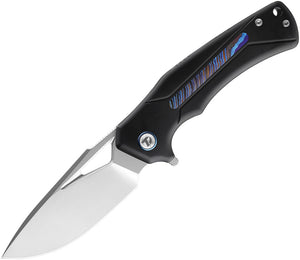 Dreamtech Framelock Black Titanium & Zirconium Folding Bohler M390 Pocket Knife K042TB