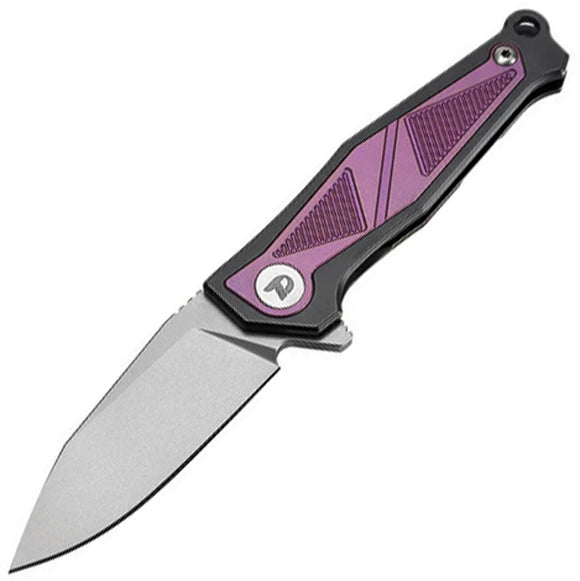Dreamtech Framelock Black Titanium & Purple Zirconium Folding Bohler M390 Pocket Knife K1339P