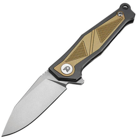 Dreamtech Framelock Black Titanium & Gold Zirconium Folding Bohler M390 Pocket Knife K1339Y