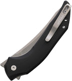 Dreamtech Button Lock Black G10 Folding D2 Steel Upswept Pocket Knife K3052GB
