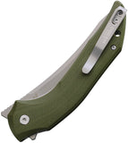 Dreamtech Button Lock OD Green G10 Folding D2 Steel Upswept Pocket Knife K3052GGR