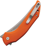 Dreamtech Button Lock Orange G10 Folding D2 Steel Upswept Pocket Knife K3052GO