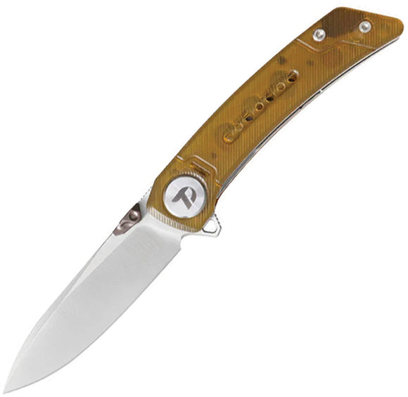 Dreamtech Linerlock Amber PEI Ultem Folding 14C28N Sandvik Pocket Knife K3610PY