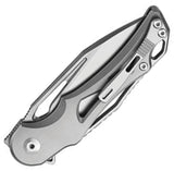 Dreamtech Button Lock Gray Titanium Folding Bohler M390 Modified Tanto Pocket Knife K3665G