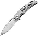 Dreamtech Button Lock Gray Titanium Folding Bohler M390 Modified Tanto Pocket Knife K3665G