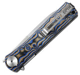 Dreamtech Linerlock Blue & Black Micarta Folding D2 Steel Pocket Knife K3896MBL