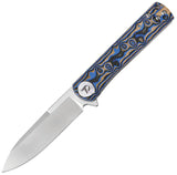 Dreamtech Linerlock Blue & Black Micarta Folding D2 Steel Pocket Knife K3896MBL