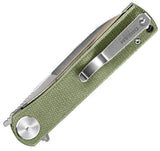Dreamtech Linerlock Green Micarta Folding D2 Steel Pocket Knife K3896MG