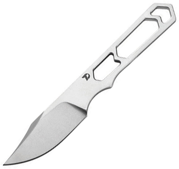 Dreamtech Gray Skeletonized D2 Steel Clip Point Fixed Blade Neck Knife K4039G