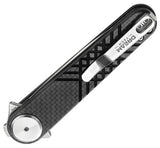 Dreamtech Button Lock Black G10 & Carbon Fiber Folding 14C28N Sandvik Dagger Pocket Knife K4052CF