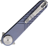 Dreamtech Button Lock Blue Titanium Folding 14C28N Sandvik Dagger Pocket Knife K4052TBL