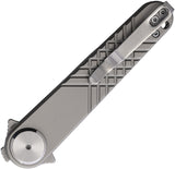Dreamtech Button Lock Gray Titanium Folding 14C28N Sandvik Dagger Pocket Knife K4052TG