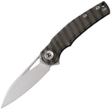 Dreamtech Button Lock Bronze Flamed Titanium Folding Bohler M390 Pocket Knife K4130BF