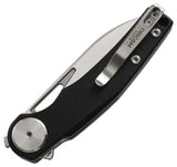 Dreamtech Button Lock Black G10 Folding D2 Steel Wharncliffe Pocket Knife K4130GB
